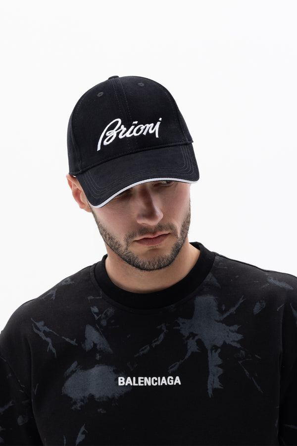 Brioni Black With White Logo - Cap